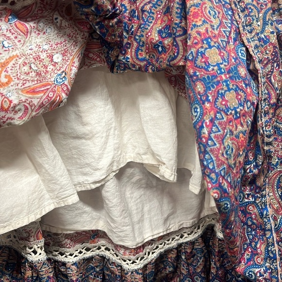 Haute hippie boho peasant fairy whimsical flutter sleeve  paisley maxi dress 12 - Picture 10 of 11